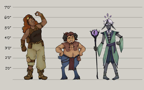 DnD OCs Height Chart